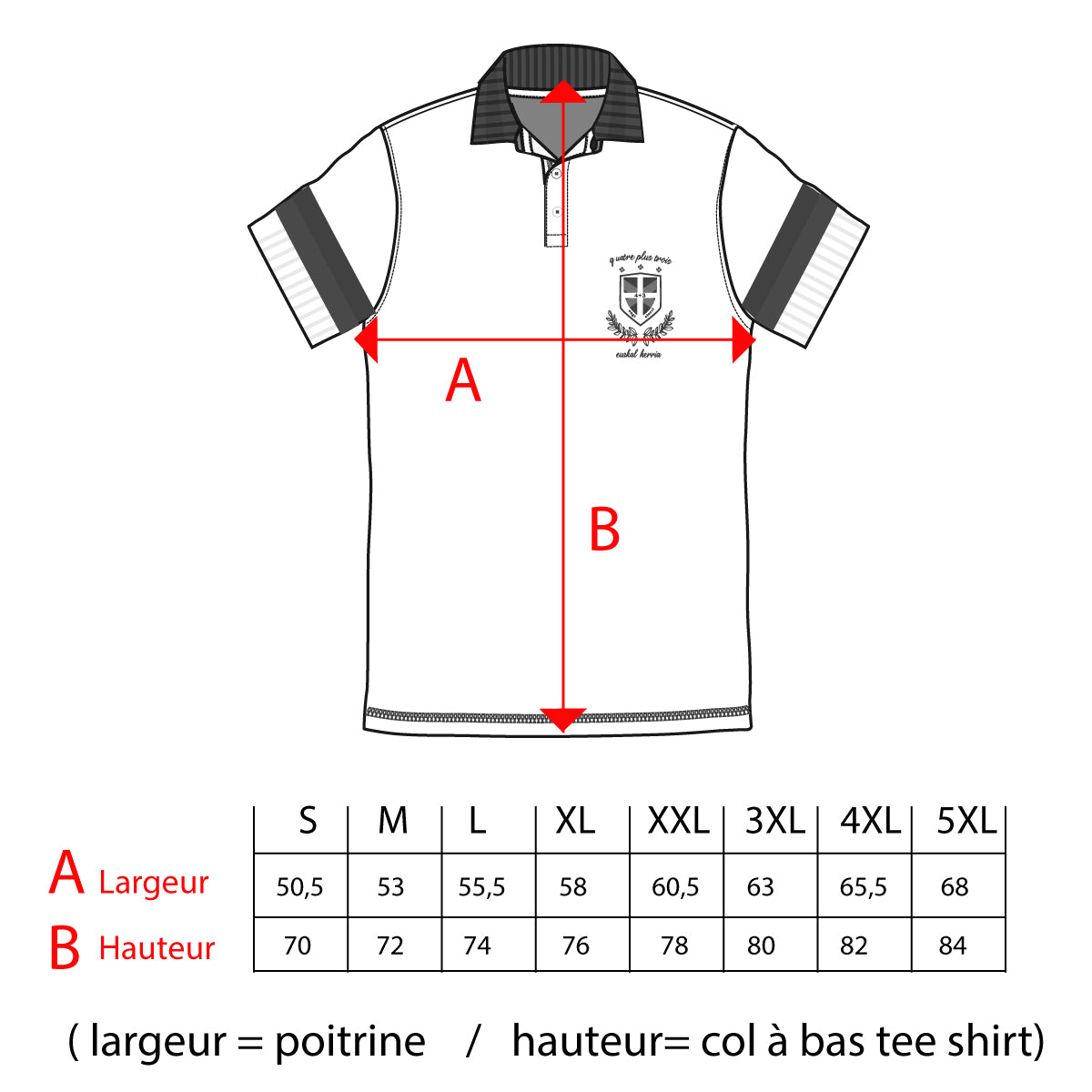 Guide des tailles – Polos