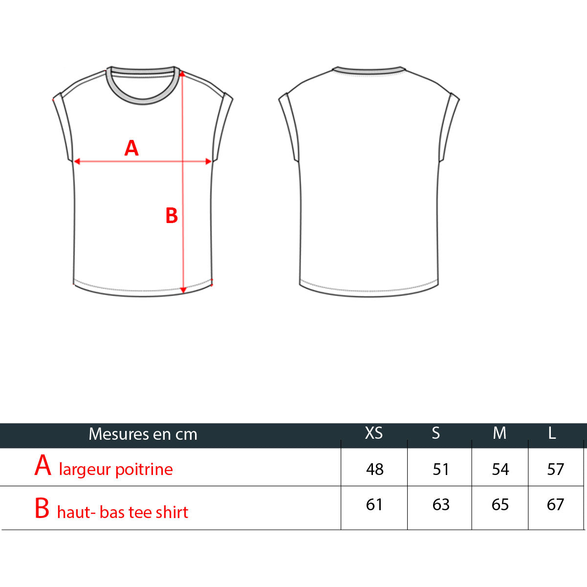 Guide des tailles – Tee-shirt Femme Oversize